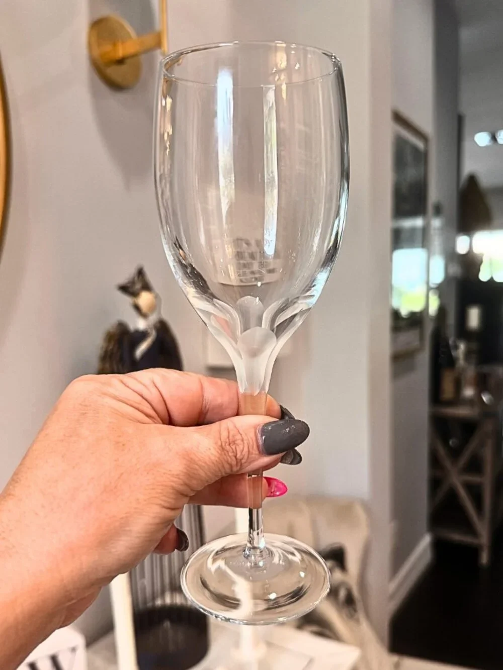 Vintage Set of 5 Rosenthal Lotus Blossom Wine Glasses Frosted Petals Champagne